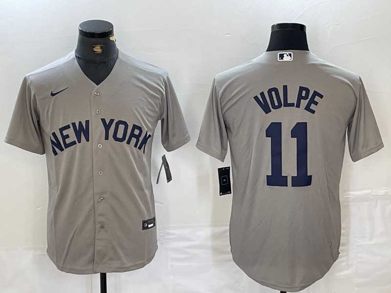 Men's New York Yankees #11 Anthony Volpe Name 2021 Grey Field of Dreams Cool Base Stitched Baseball Jersey,We sell and wholesale Men's New York Yankees #11 Anthony Volpe Name 2021 Grey Field of Dreams Cool Base Stitched Baseball Jersey on line form chian!